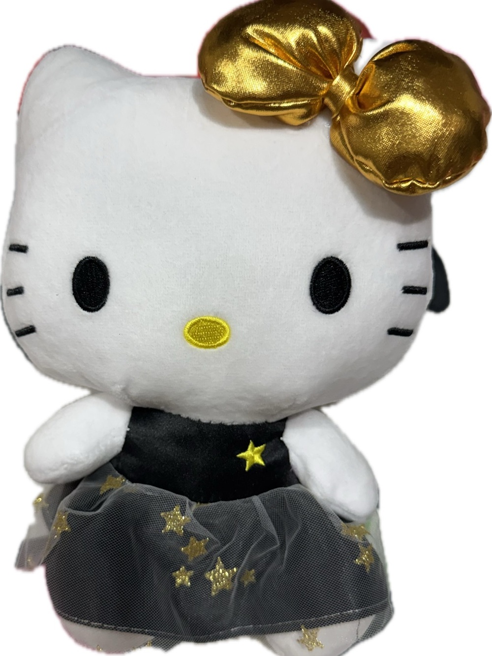Hello Kitty Wish Upon a Star Plush with Gold Bow and Black Star Dress